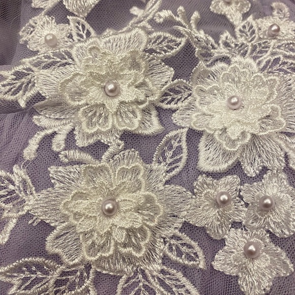 Say Yes to the Prom Juniors' Embroidered Embellished Gown 7/8 Lavender V- Neck - Picture 7 of 8